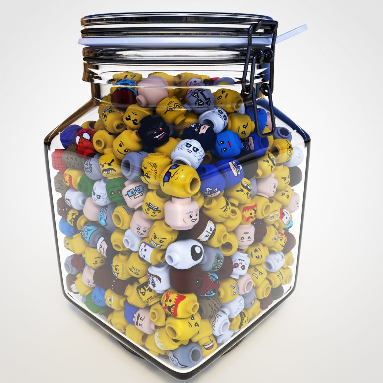 Jar of Lego Heads